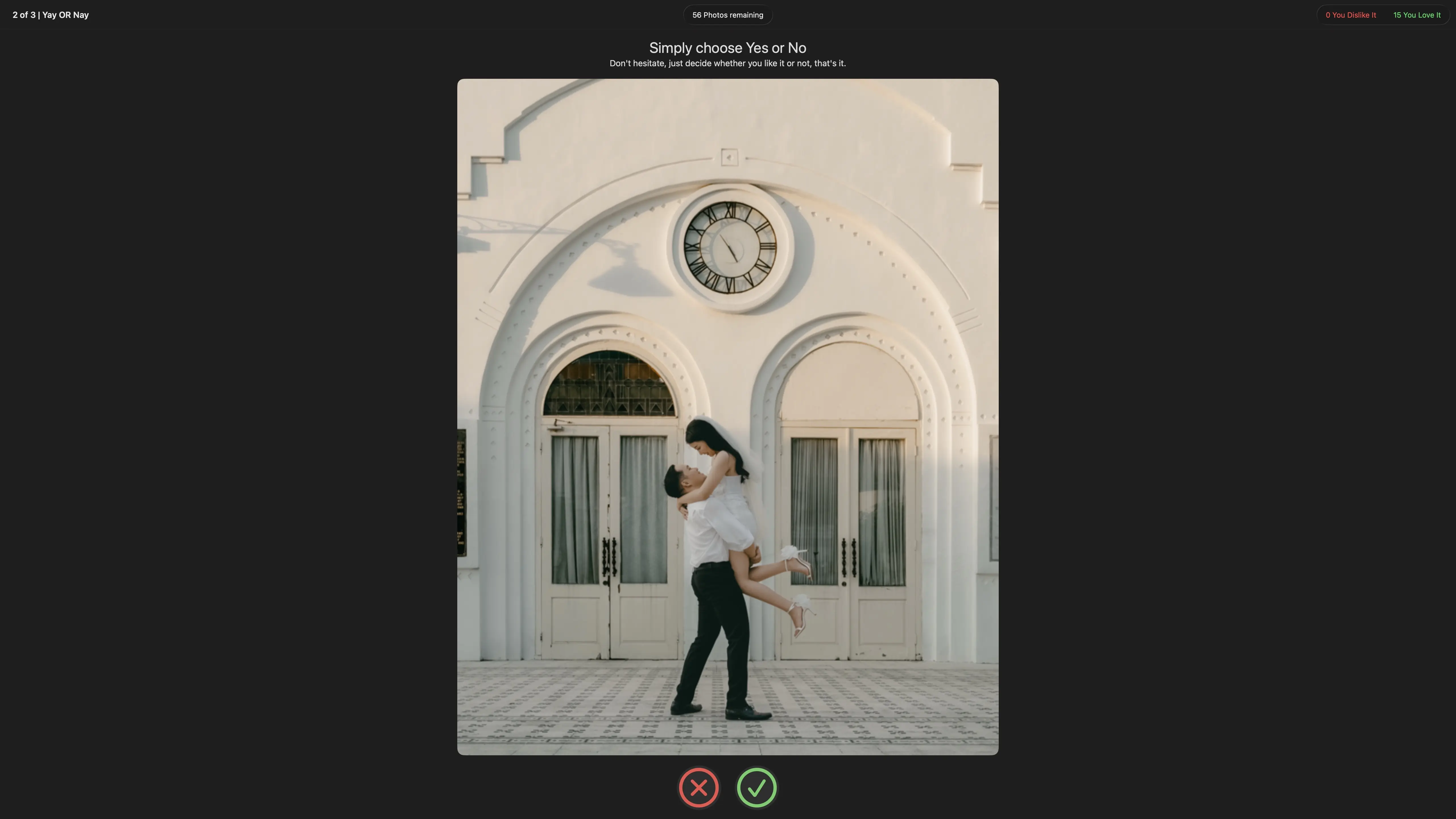 Ease of decision-making for each photo.